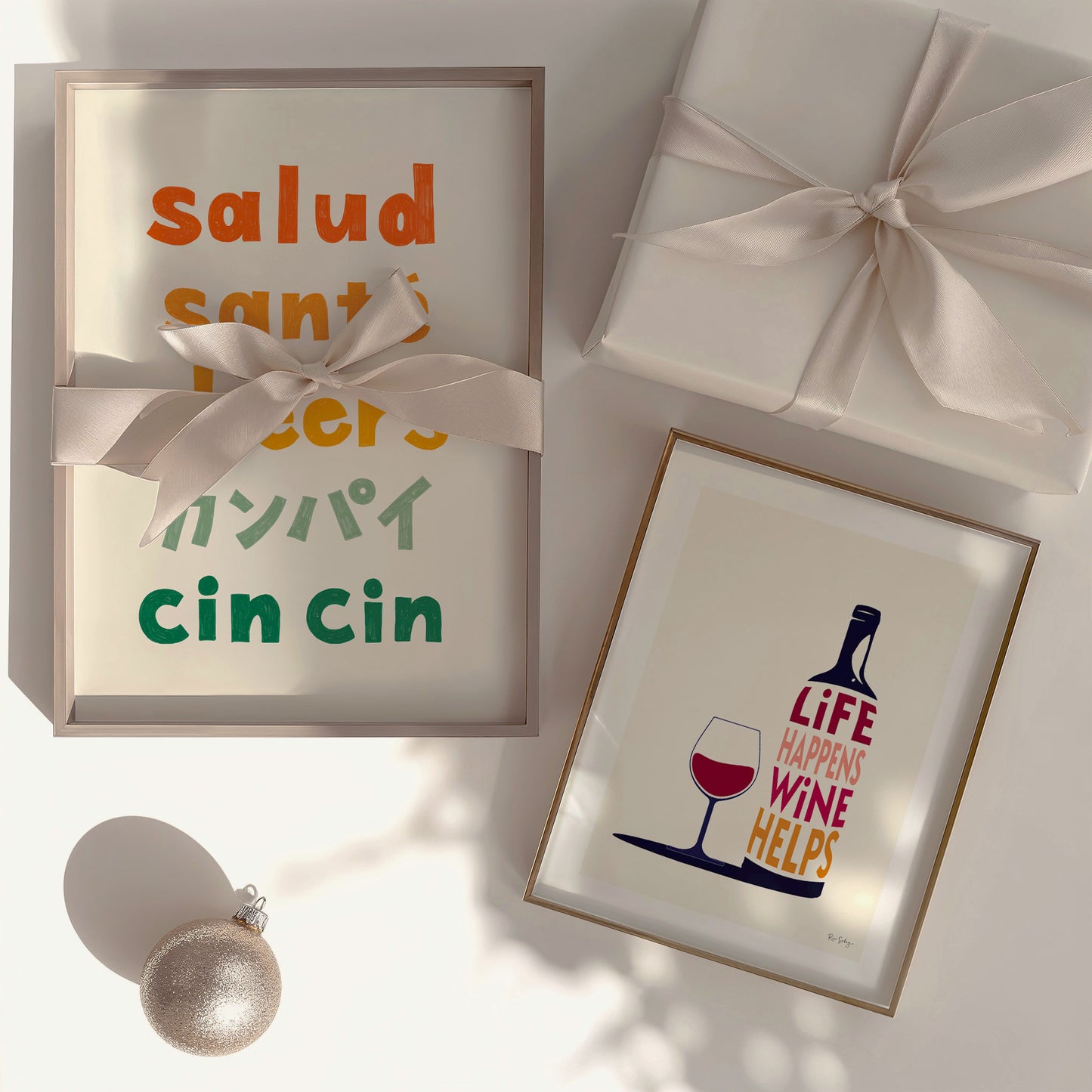 Salud, Santé, Cheers, Kanpai, Cin cin Typography Art Print