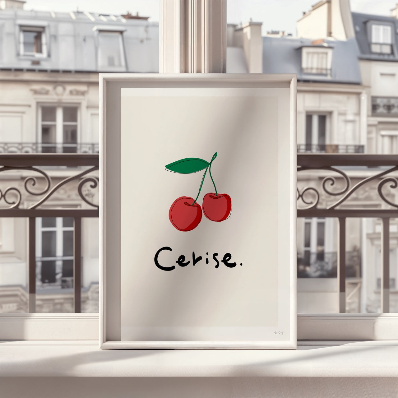 Les Fruits – French Cherry Art Print for Kitchen or Gallery Wall