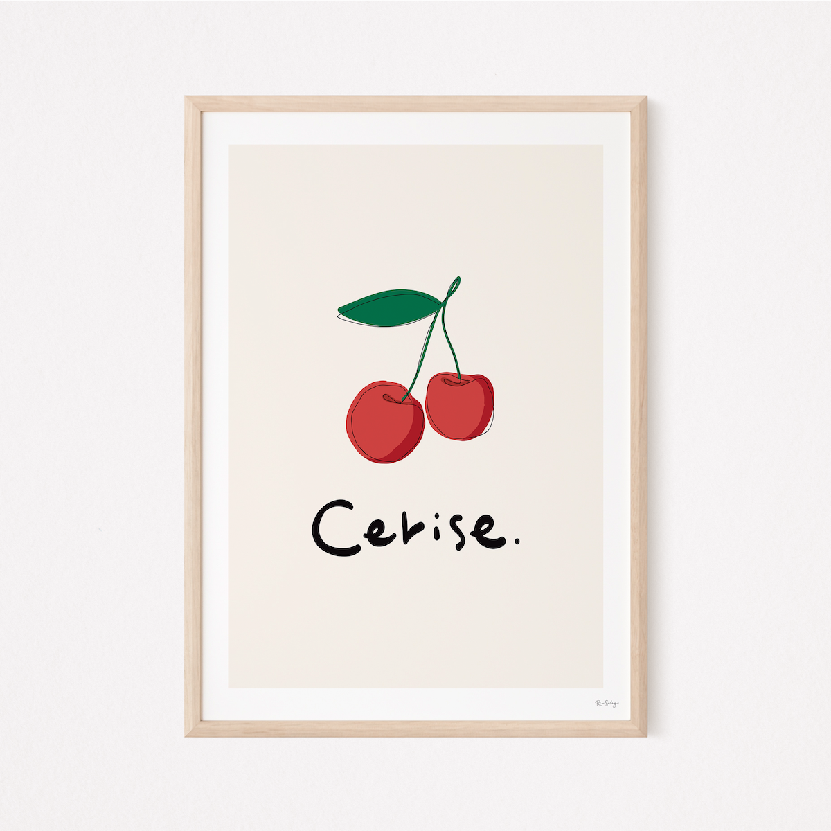 Les Fruits – French Cherry Art Print for Kitchen or Gallery Wall