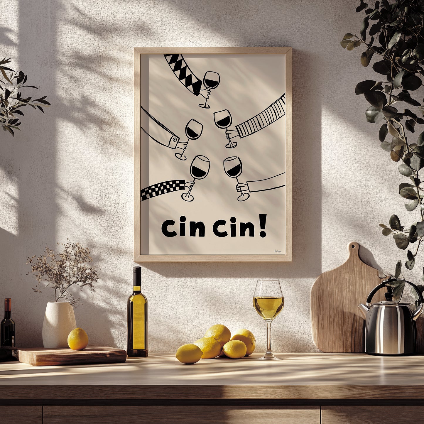 Cin cin! Festive Wine Art Print