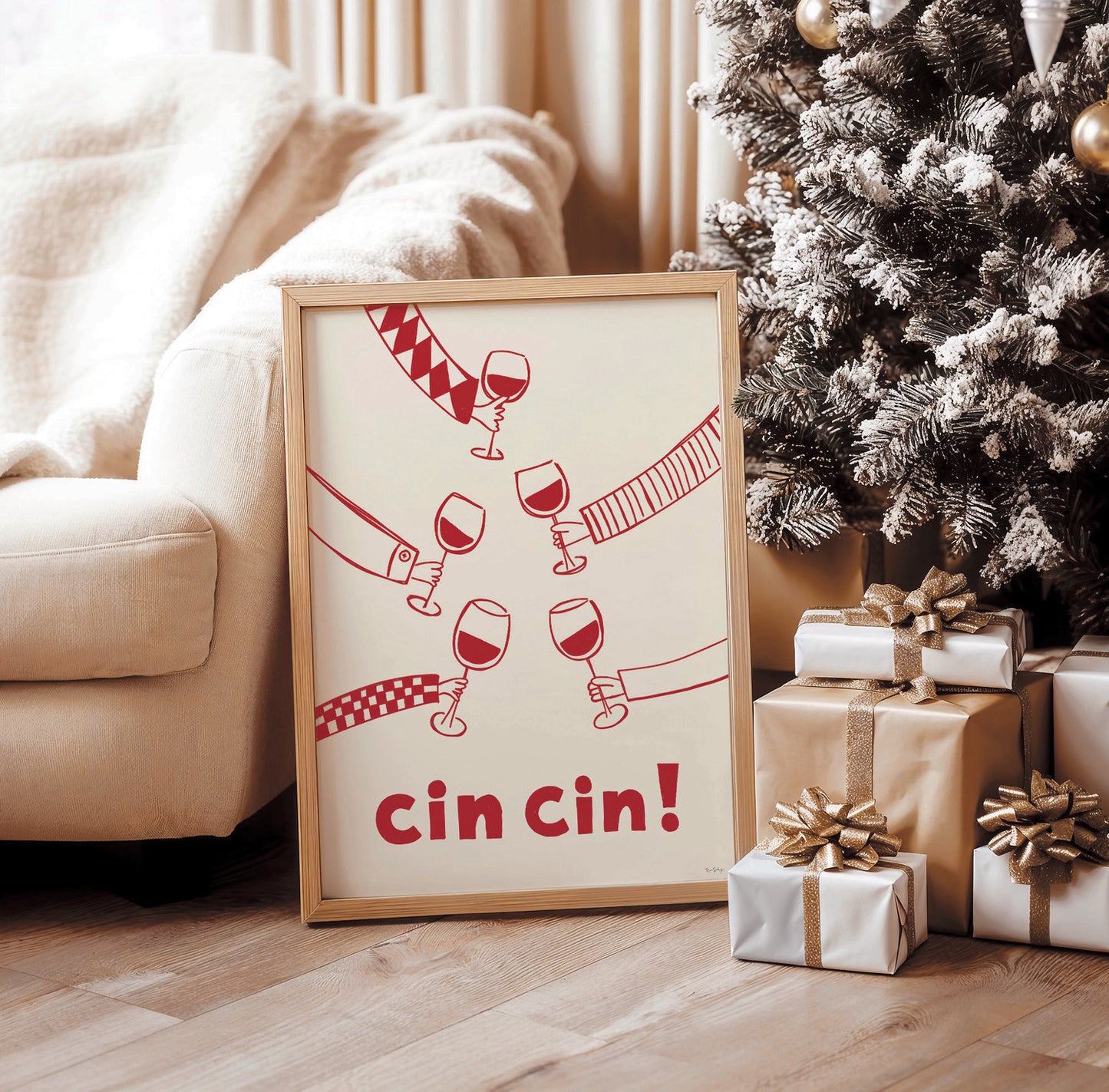 Cin cin! Festive Wine Art Print