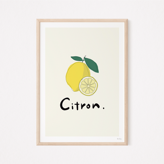 Les Fruits – French Lemon Art Print for Kitchen or Gallery Wall