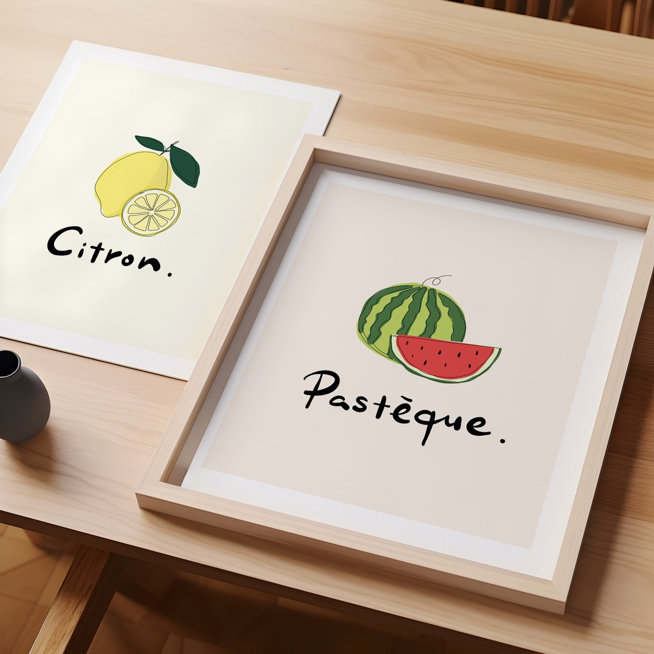 Pastèque – Estampe artistique Pastèque (Illustration de fruit française)