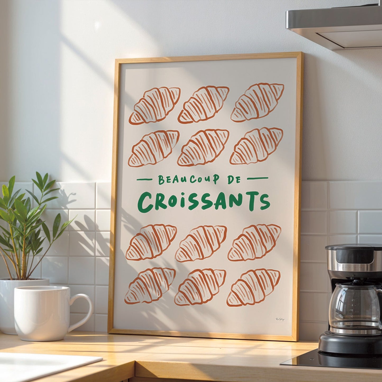 Beaucoup de Croissants - French Café Print - Croissant Wall Art