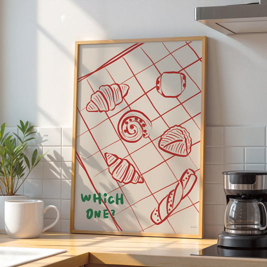 Viennoiseries – French-Inspired Pastry Art Print, Croissant, Pain au Chocolat, Chausson aux Pommes Illustration