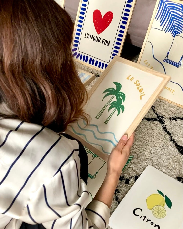 Le Soleil - French-Inspired Coastal Wall Art, Minimalist Summer Print