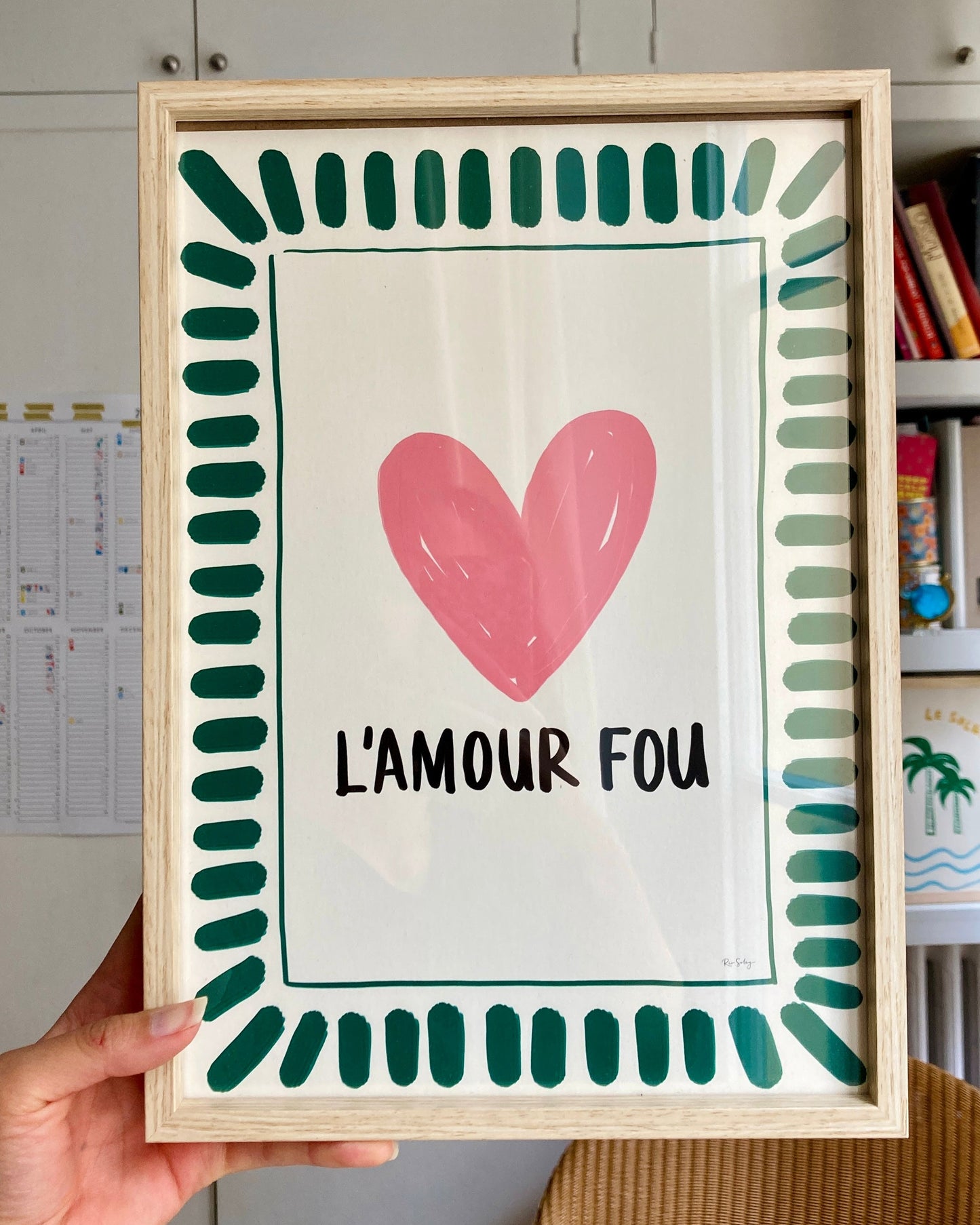 L’Amour Fou Art Print – Bold French-Inspired Heart Wall Art in Colourful Style