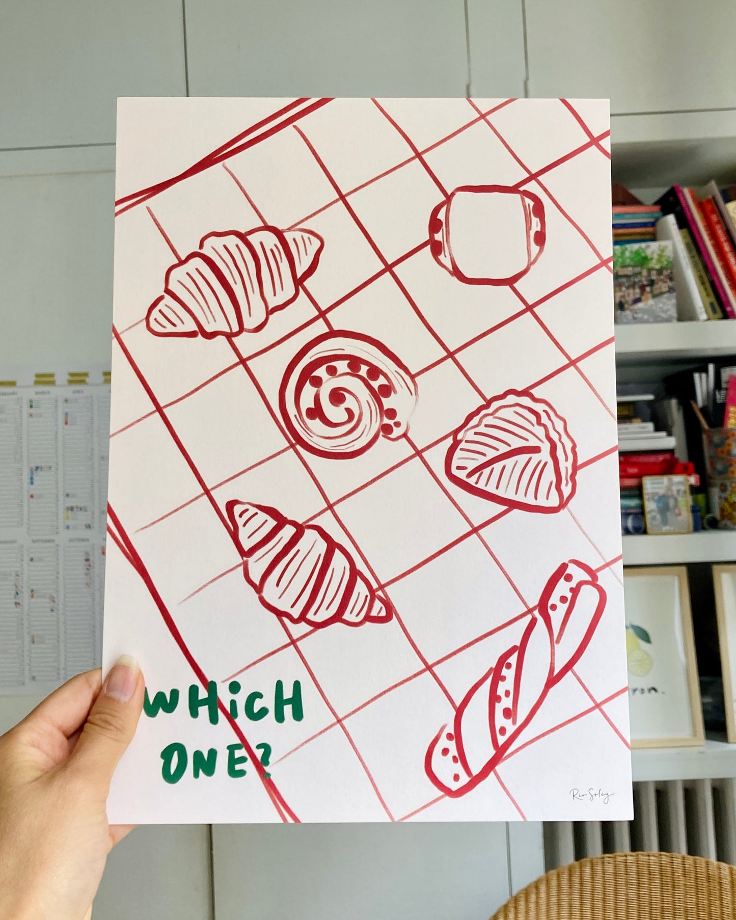 Viennoiseries – French-Inspired Pastry Art Print, Croissant, Pain au Chocolat, Chausson aux Pommes Illustration