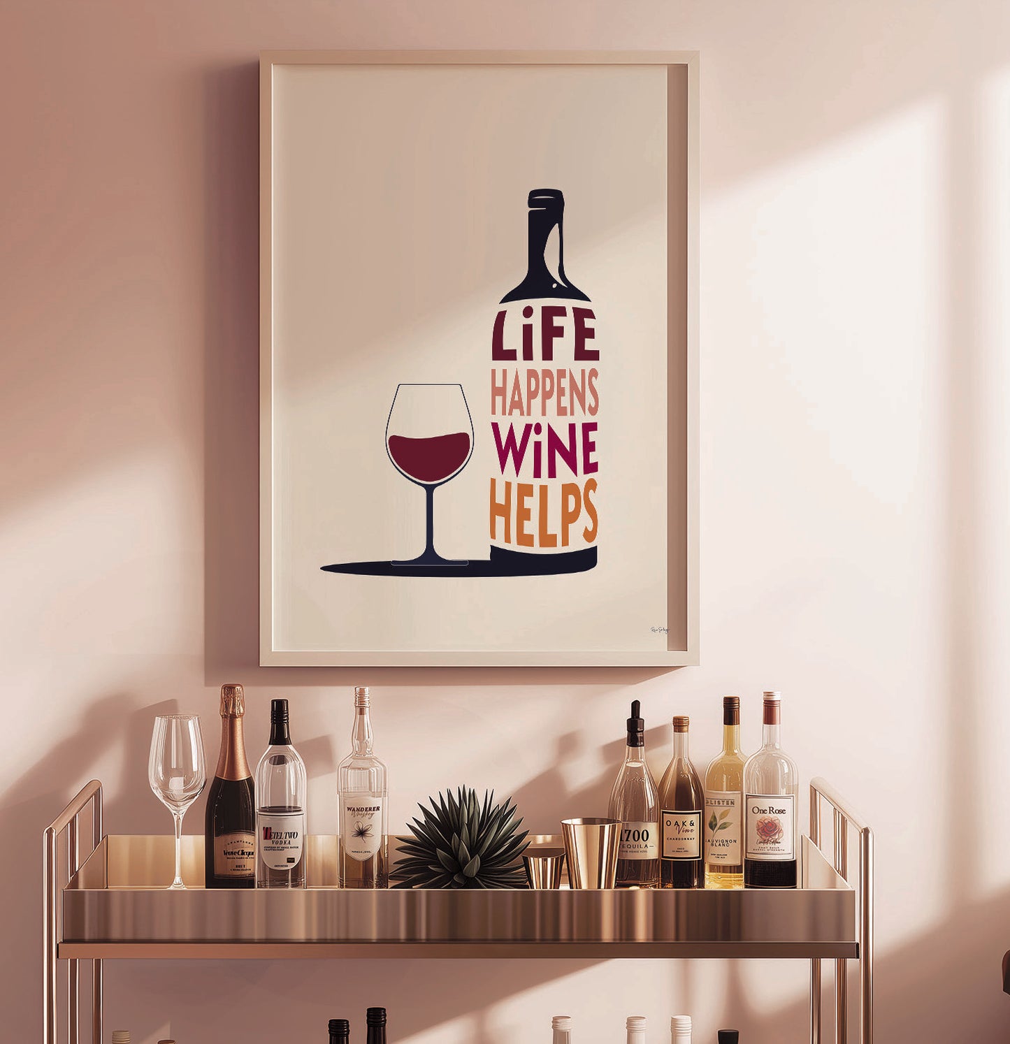 "Life Happens, Wine Helps" Quote Art Print