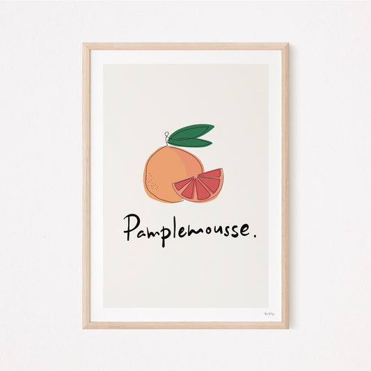 Les Fruits – French Grapefruit Art Print for Kitchen or Gallery Wall