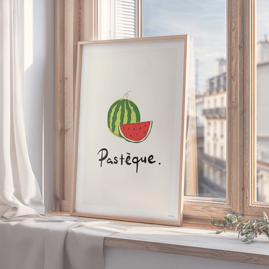 Pastèque – Watermelon Art Print (French Fruit Illustration)