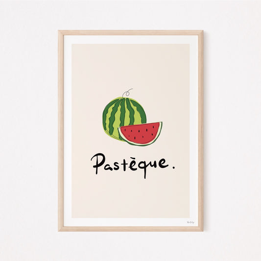 Les Fruits – French Watermelon Art Print for Kitchen or Gallery Wall