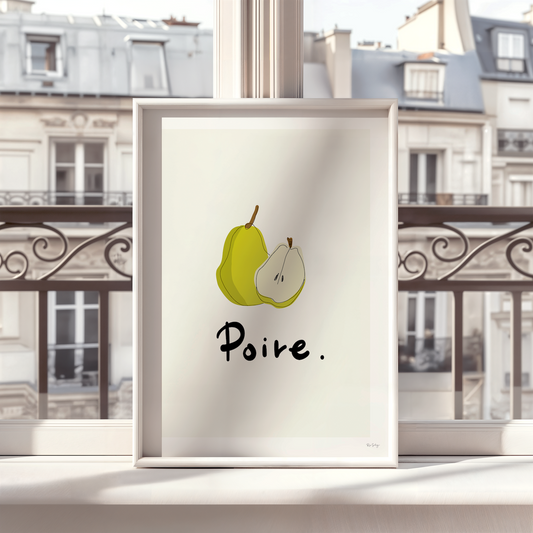 Poire – Pear Art Print (French Fruit Illustration)
