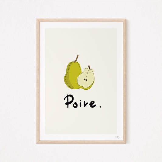 Les Fruits – French Pear Art Print for Kitchen or Gallery Wall