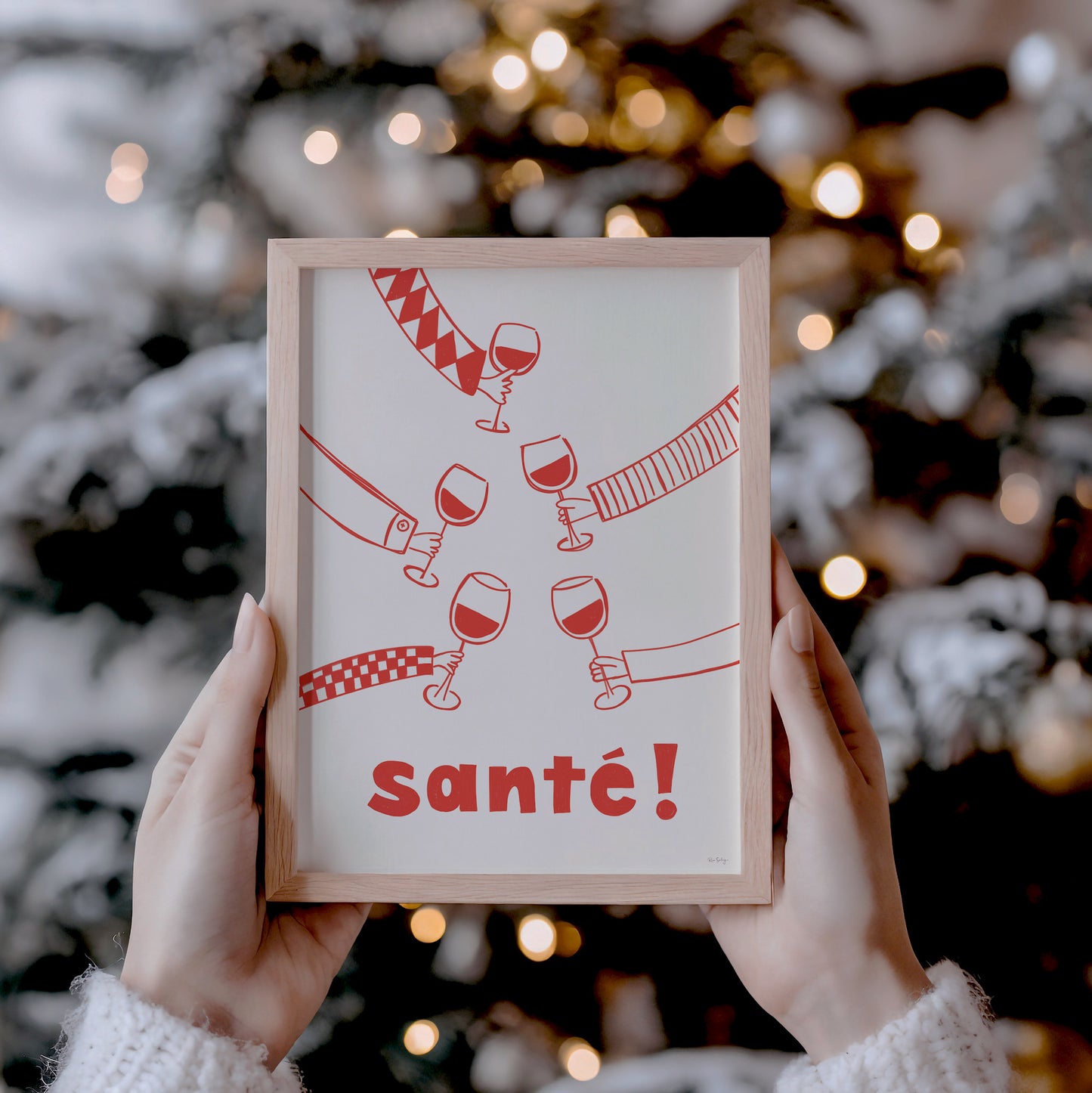 Sante! Festive Wine Art Print