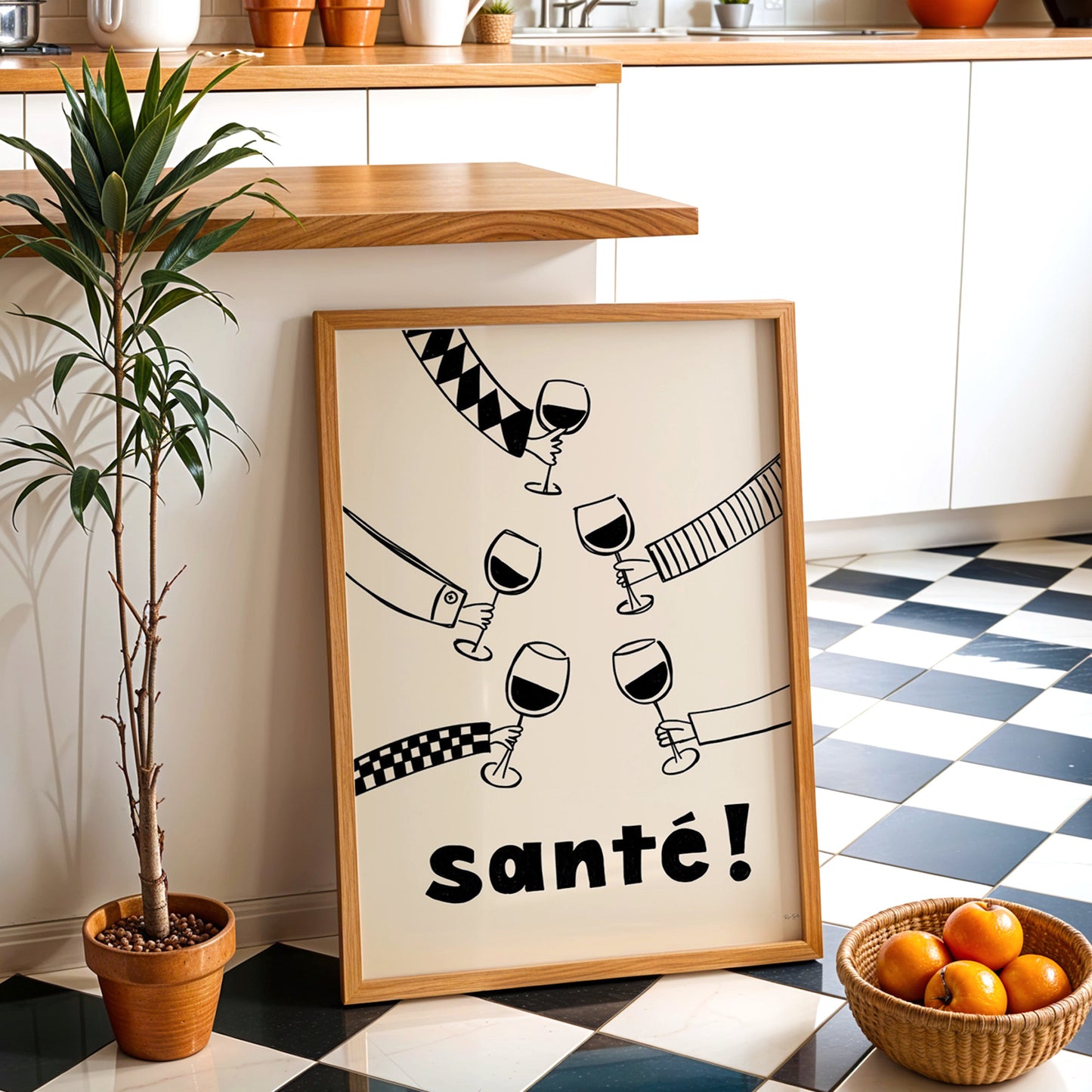 Sante! Festive Wine Art Print