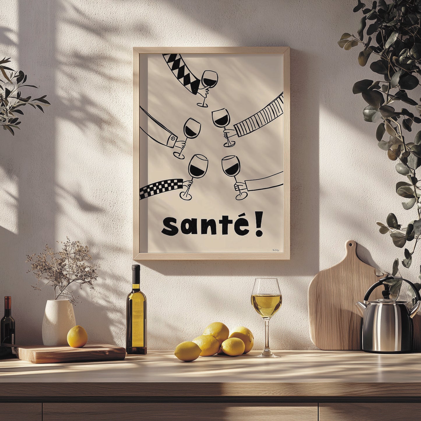 Sante! Festive Wine Art Print