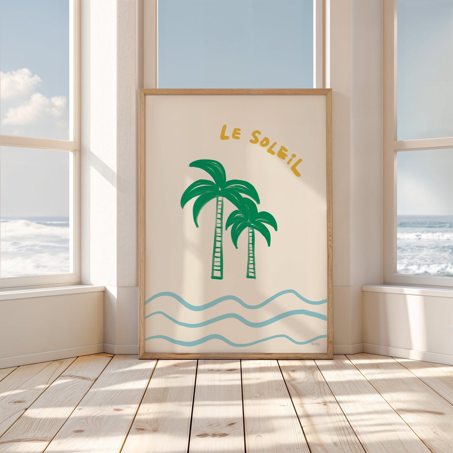 Le Soleil - French-Inspired Coastal Wall Art, Minimalist Summer Print