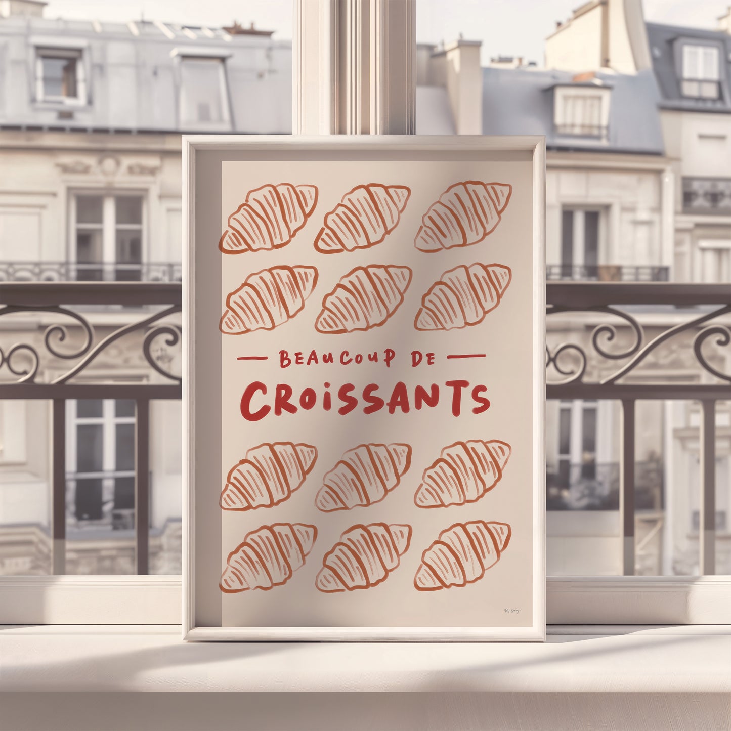 Beaucoup de Croissants - French Café Print - Croissant Wall Art