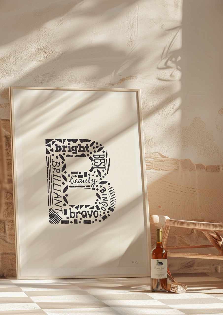 Affiche typographique avec initiale B
