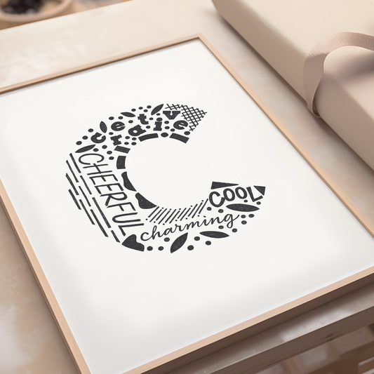 Letter C Initial Art Print – Typography Poster