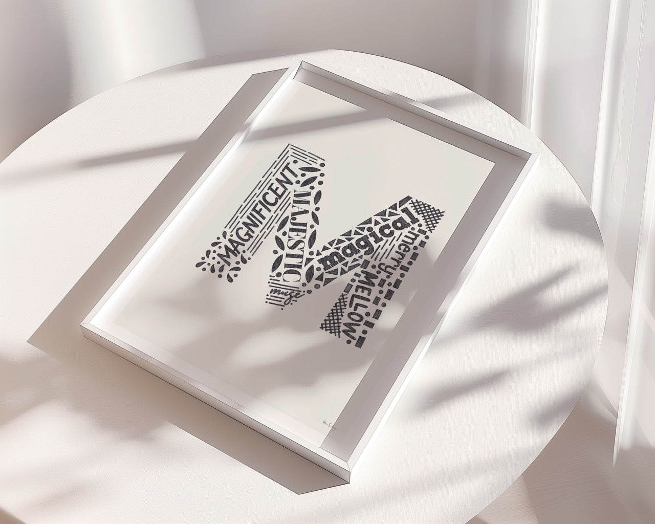 Affiche typographique avec initiale M