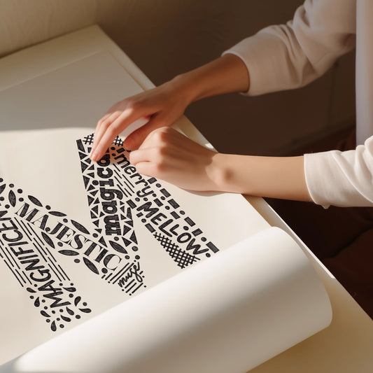 Letter M Initial Art Print – Typography Poster