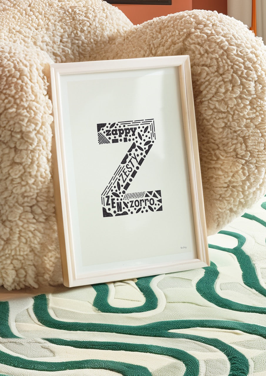 Letter Z Initial Art Print – Typography Poster