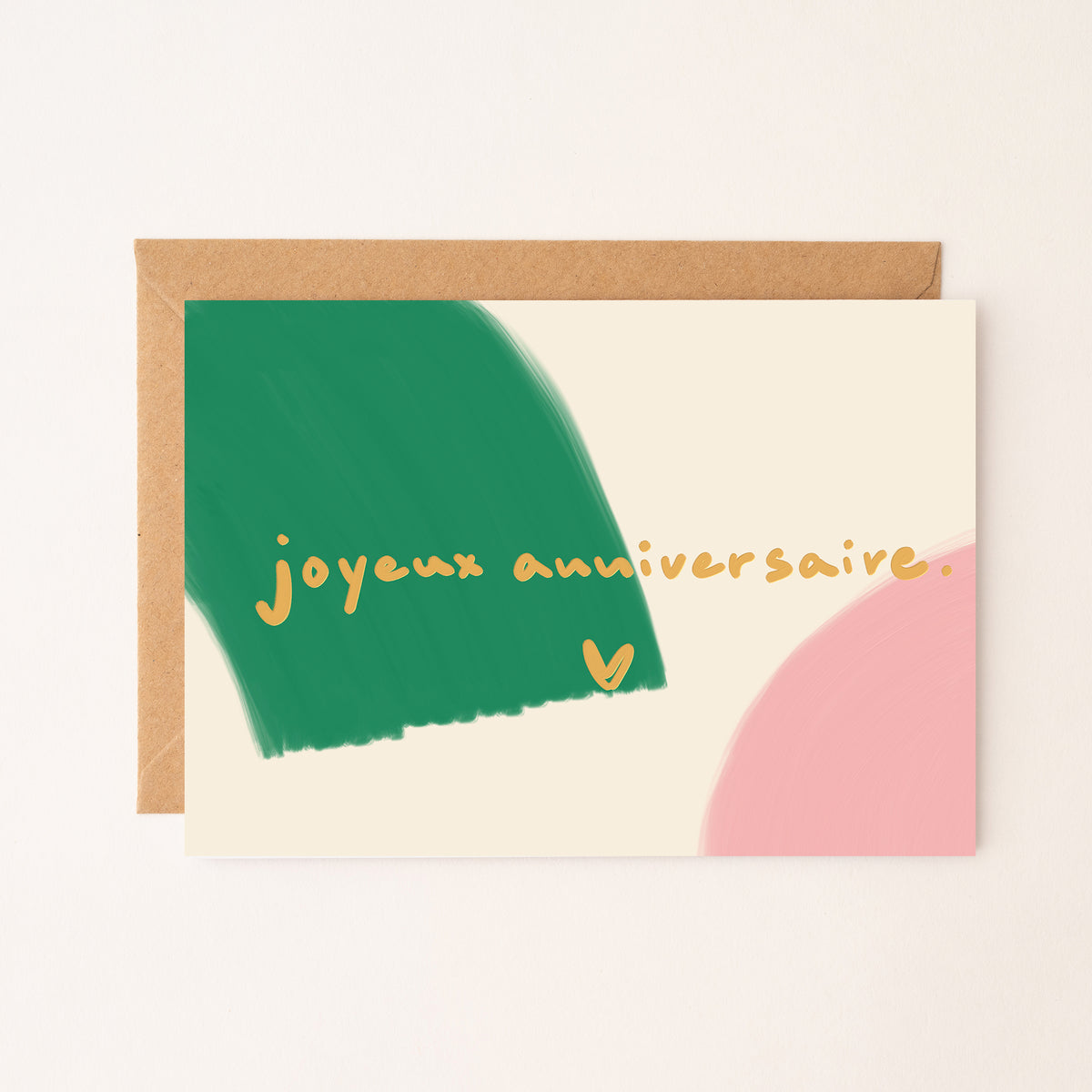 Carte Joyeux Anniversaire – Carte d’anniversaire colorée (vert & rose)