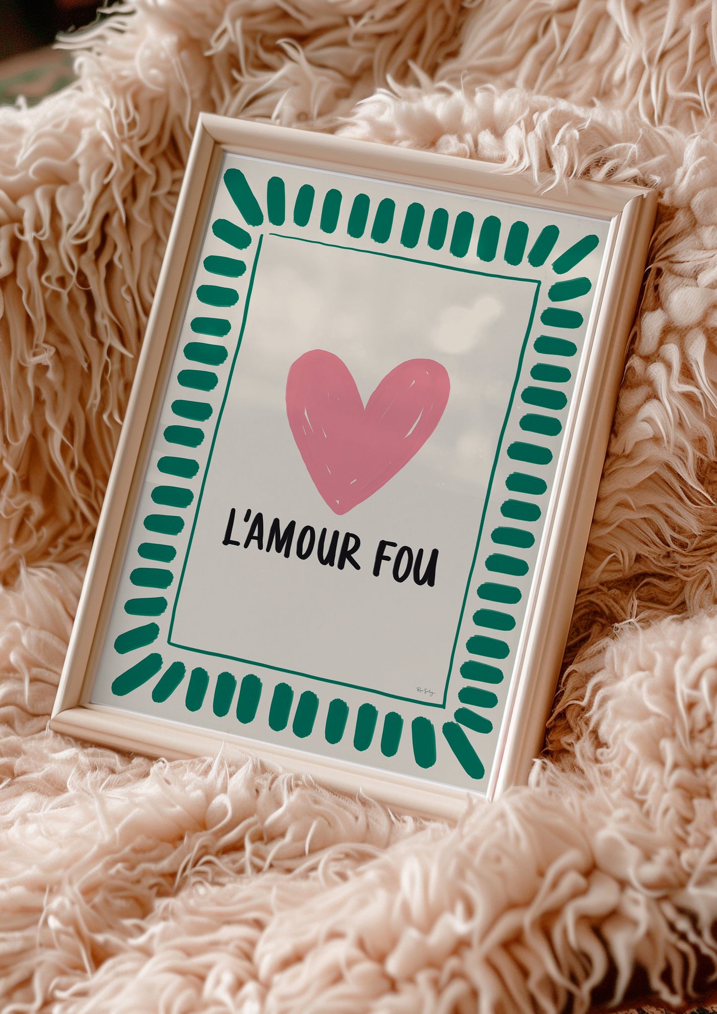 L’Amour Fou Art Print – Bold French-Inspired Heart Wall Art in Colourful Style