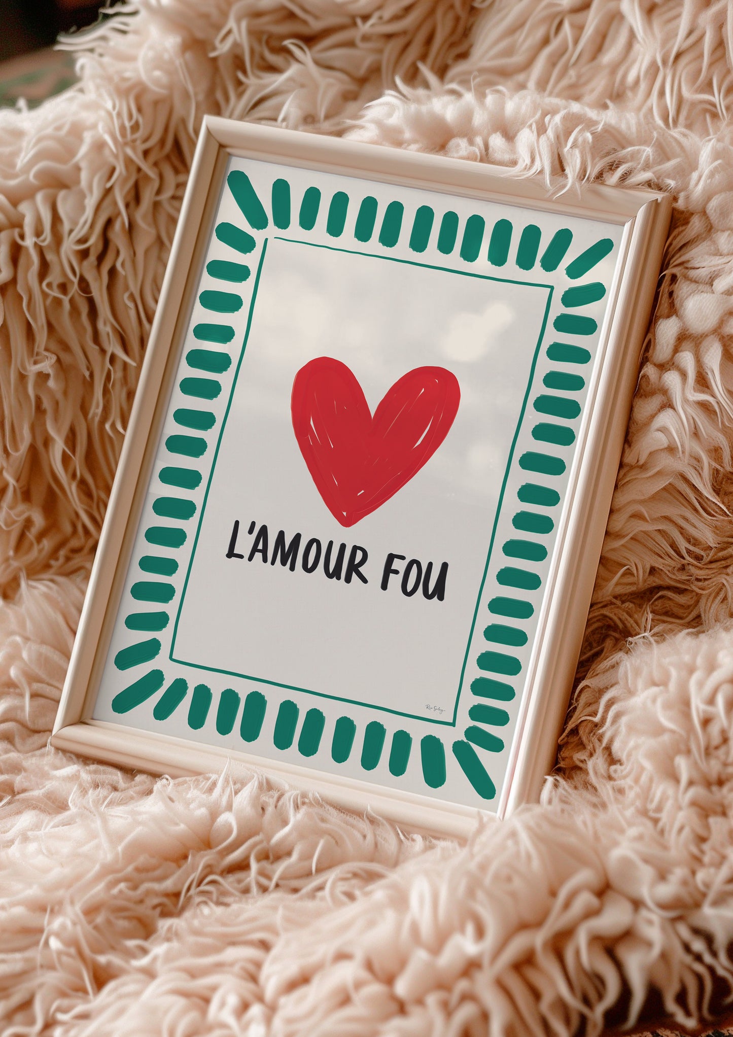 L’Amour Fou Art Print – Bold French-Inspired Heart Wall Art in Colourful Style
