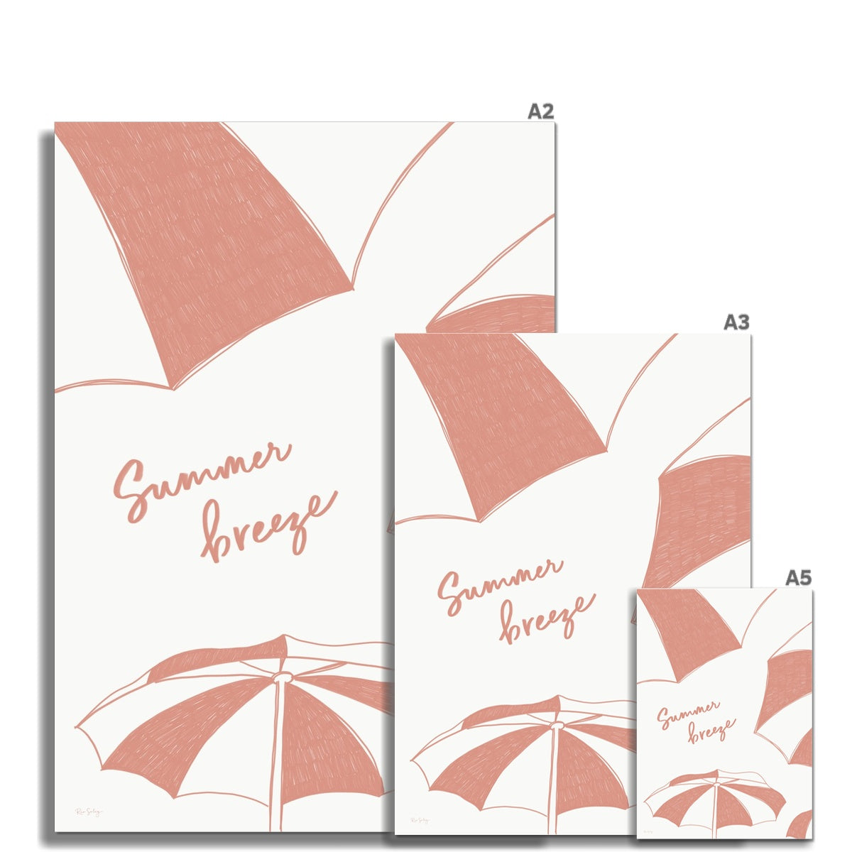 Beach Parasols Art Print (Peach)