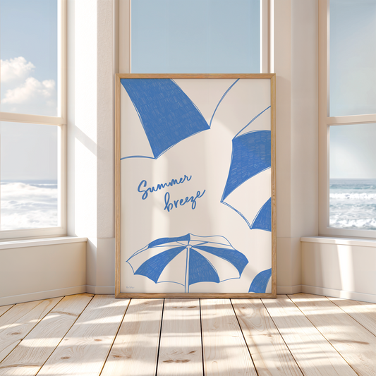 Summer Breeze Art Print – Beach Parasols