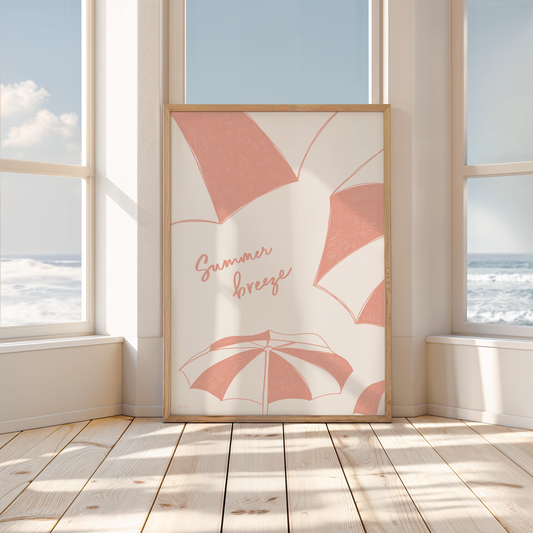 Summer Breeze Art Print – Beach Parasols