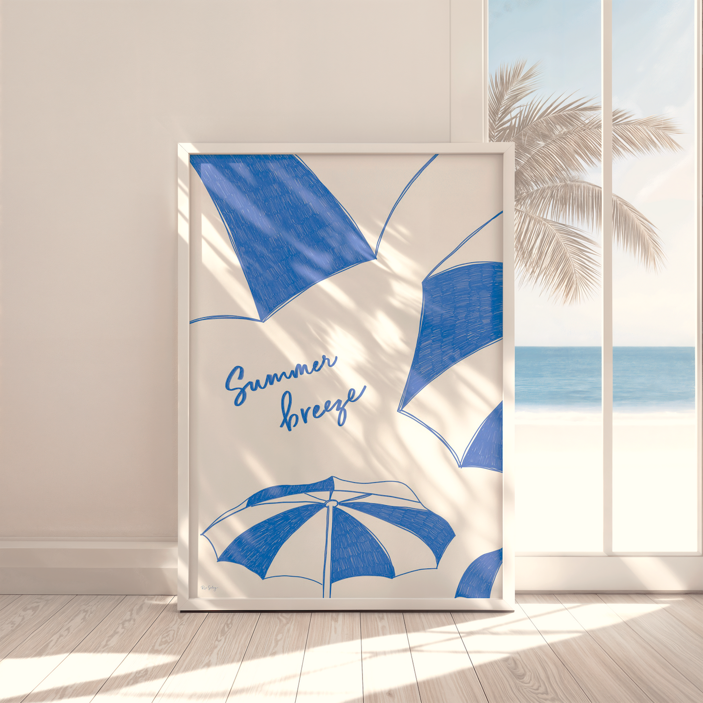 Affiche artistique Brise d'été – Parasols de plage