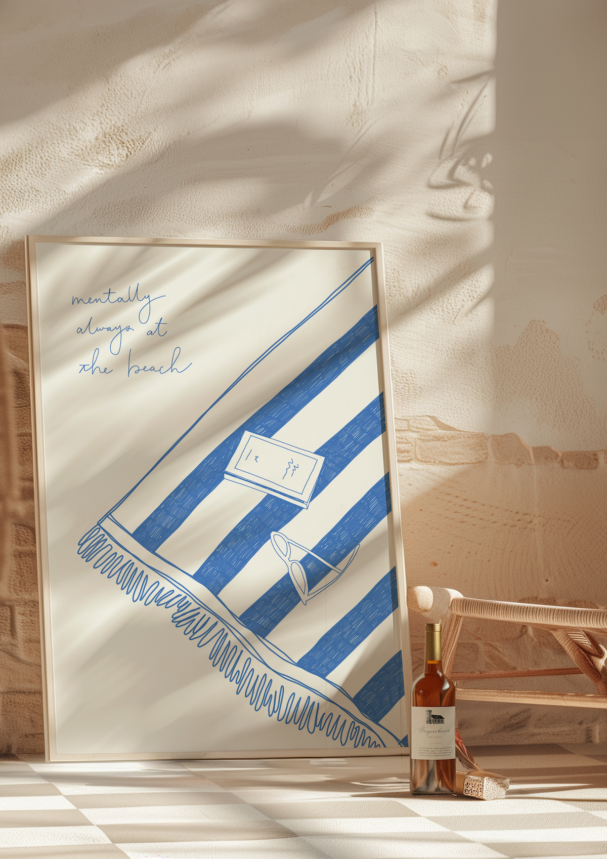 Toujours en vacances mentalement – ​​Impression d'art sur serviette de plage