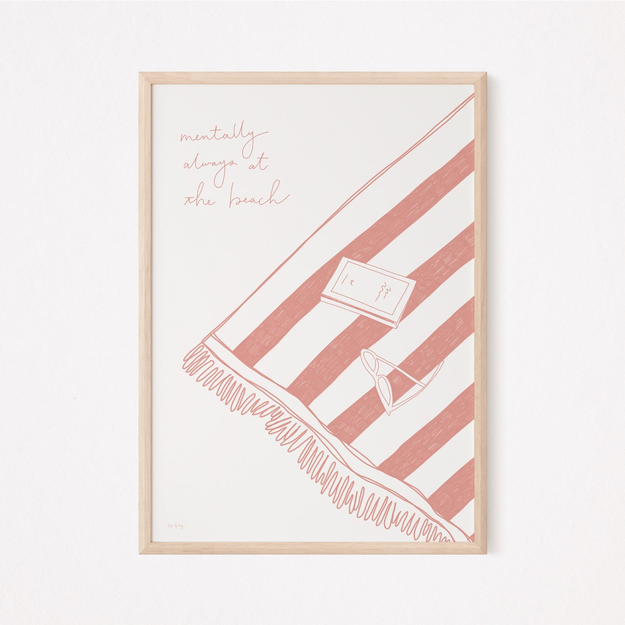 Beach Towel Art Print (Peach)