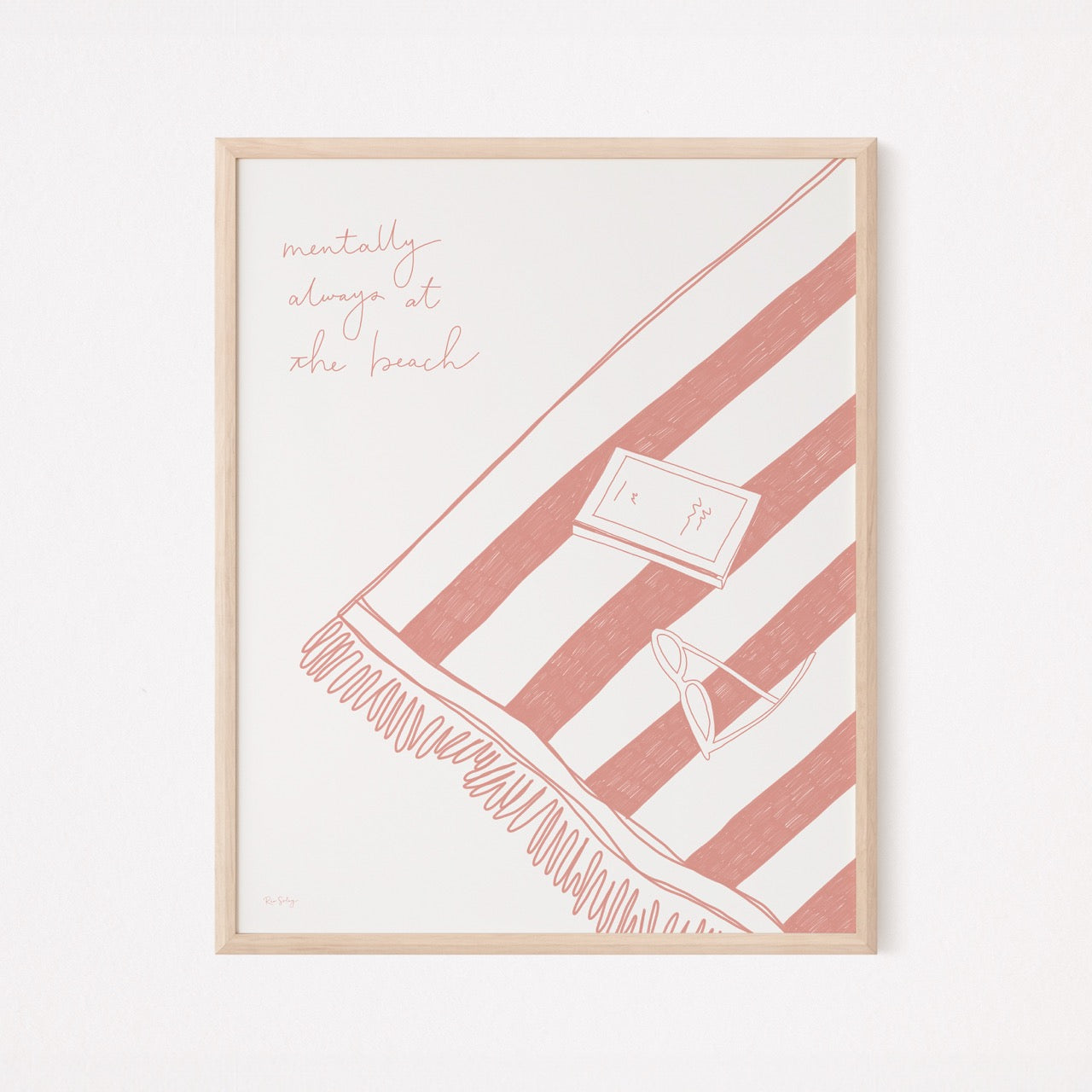 Beach Towel Art Print (Peach)