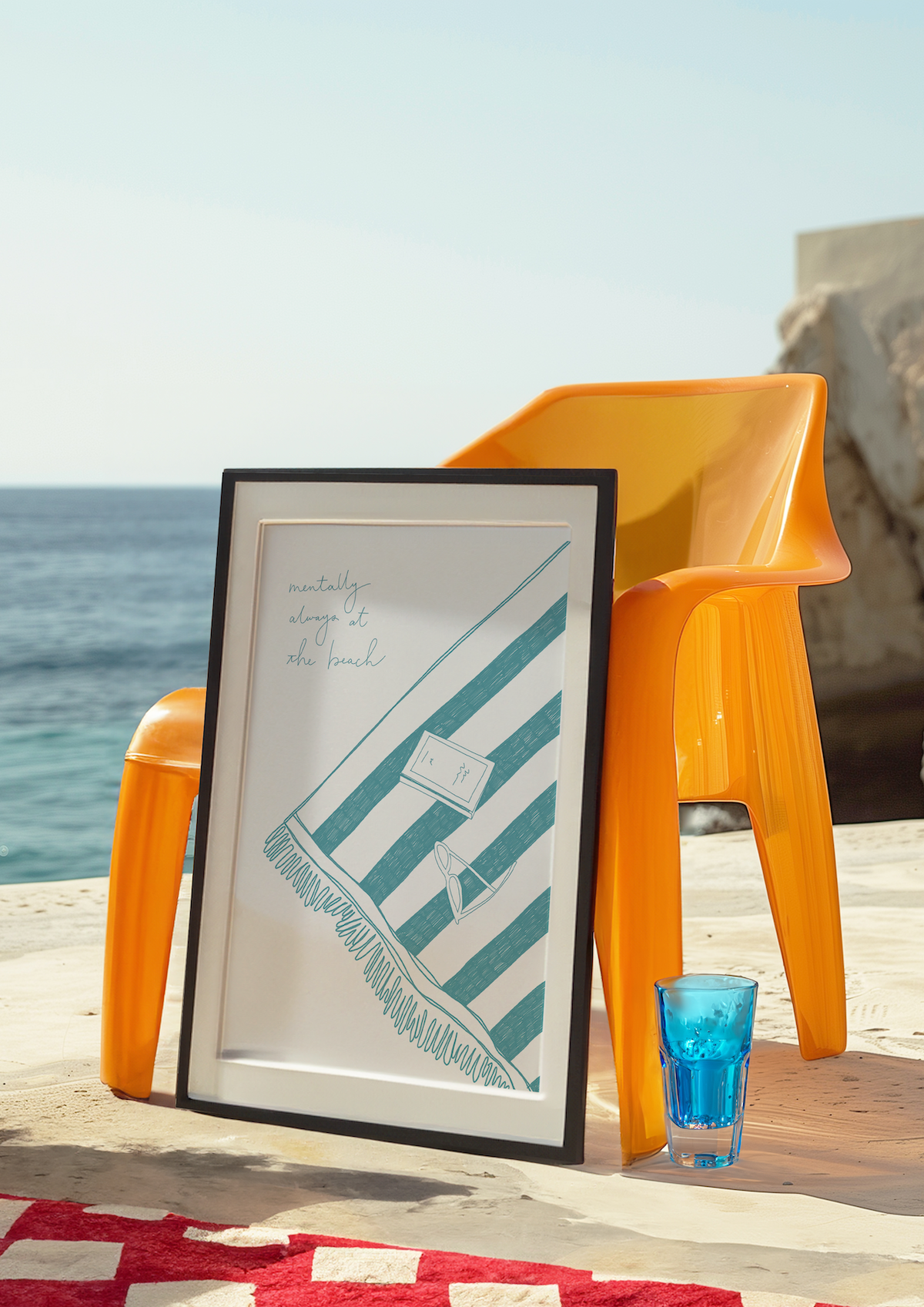 Beach Towel Art Print (Turquoise)