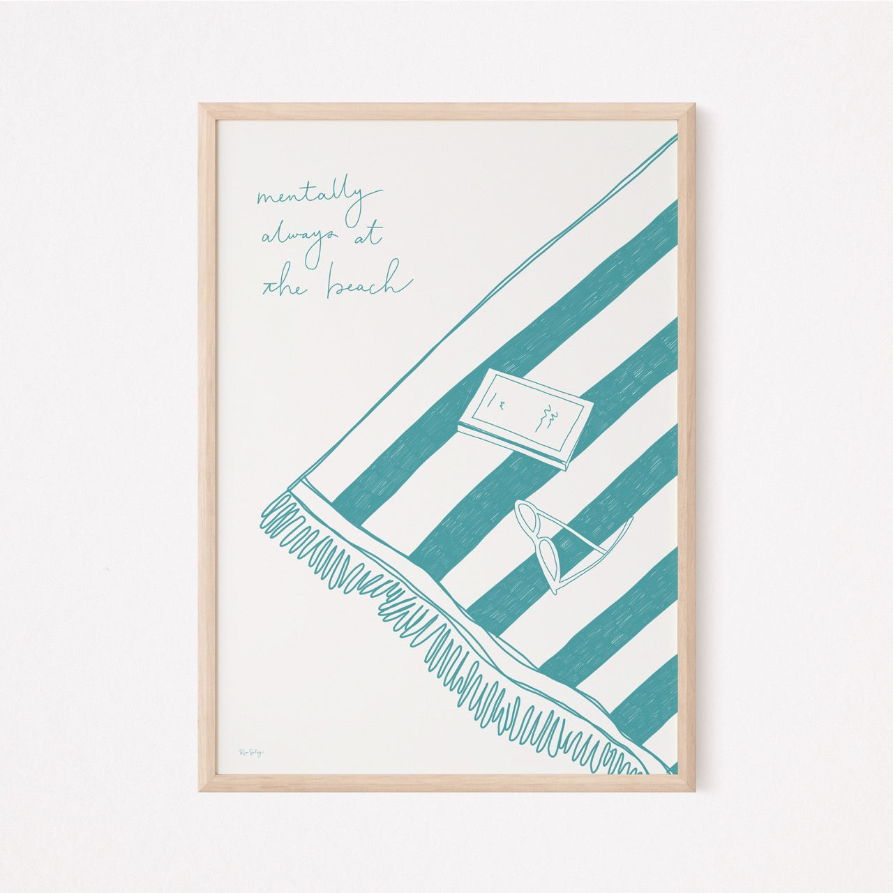 Beach Towel Art Print (Turquoise)