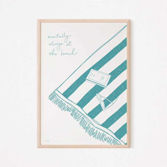 Beach Towel Art Print (Turquoise)