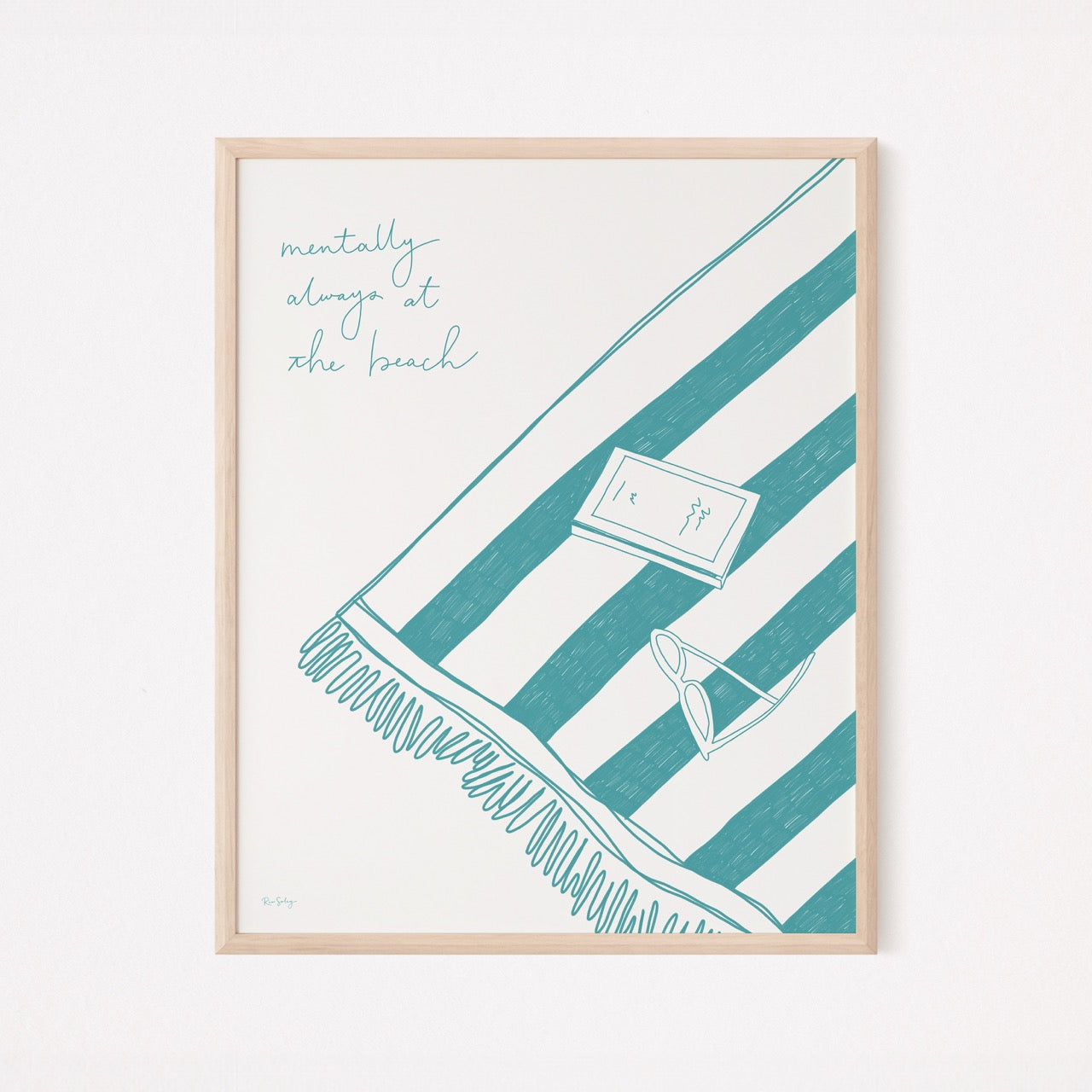 Beach Towel Art Print (Turquoise)