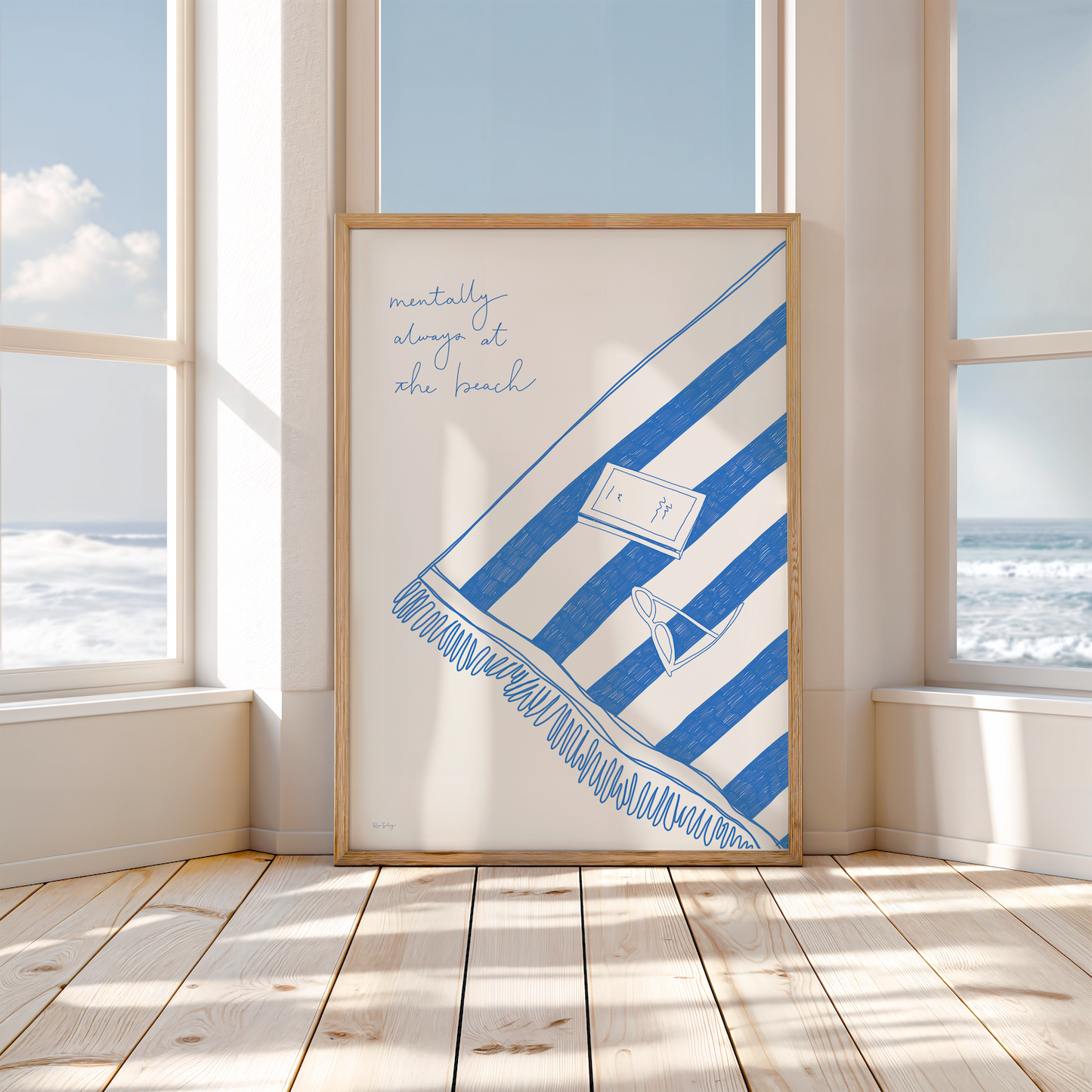 Toujours en vacances mentalement – ​​Impression d'art sur serviette de plage