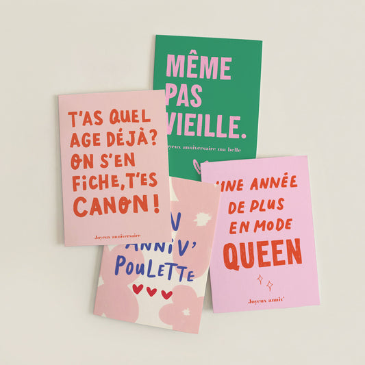 Sélection de Cartes d'Anniversaire Best Sellers (12 ou 20 cartes)