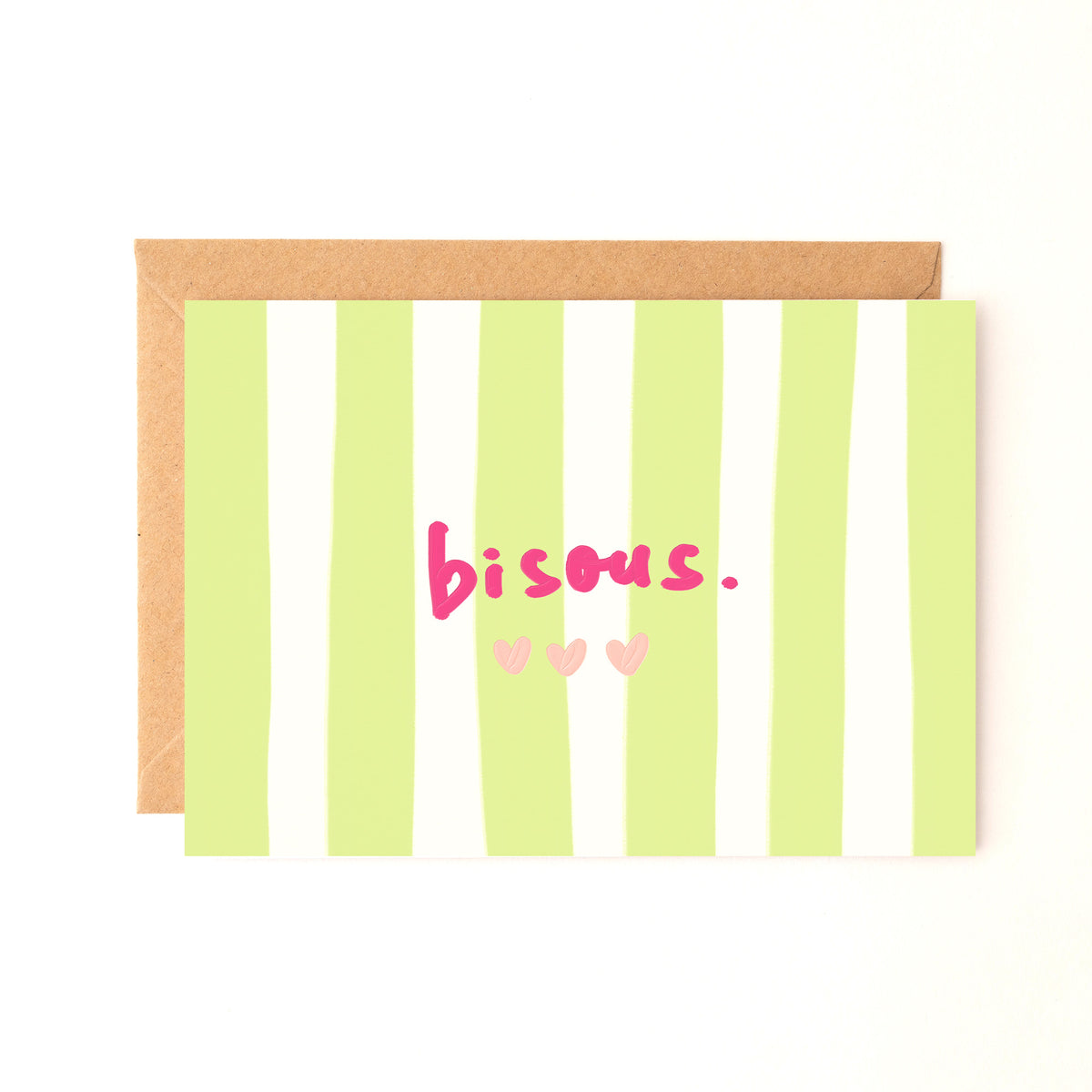 Carte "Bisous" - carte postale (vert)