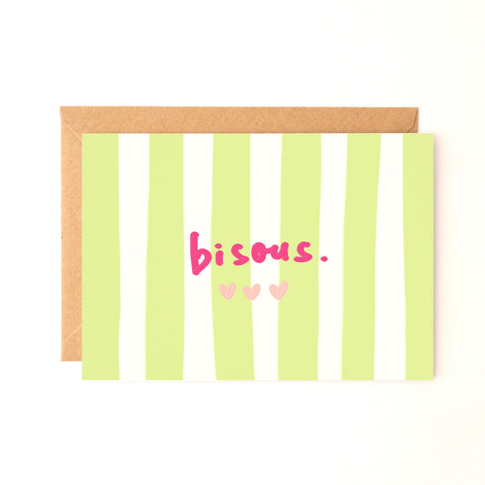 Carte "Bisous" - carte postale (vert)