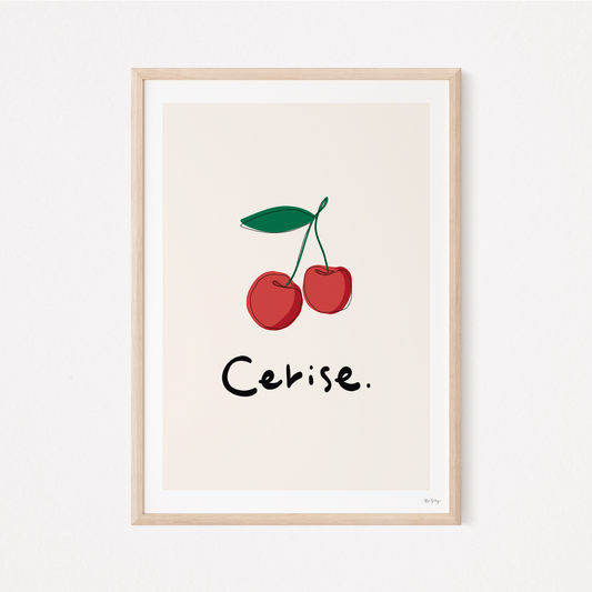 Cerise – Cherry Art Print (French Fruit Illustration)