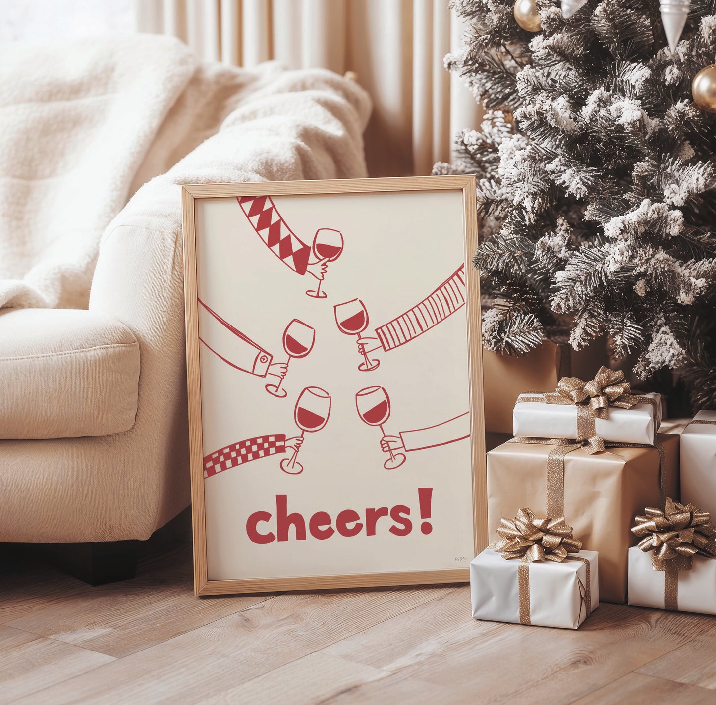 Cheers! Festive Wine Art Print