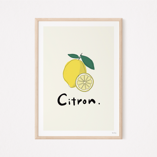 Citron – Lemon Art Print (French Fruit Illustration)