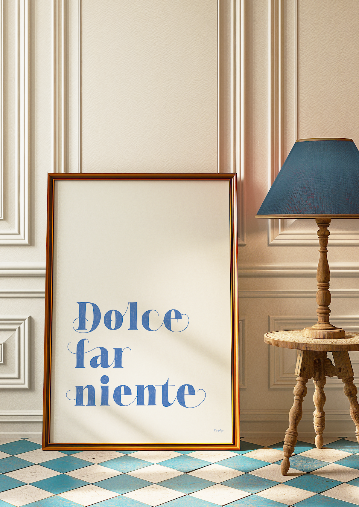 Dolce Far Niente Art Print (Deep Blue)